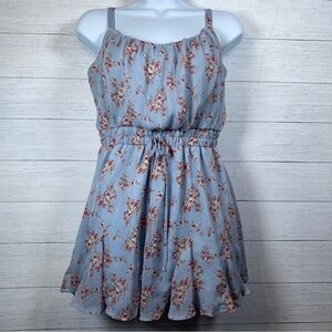 Altar’d State Floral light Blue Romper Large one piece jumpsuit coquette cutesy